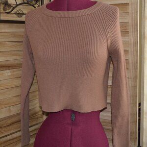 Pretty Garden Chic S Brown Cropped L/S Sweater